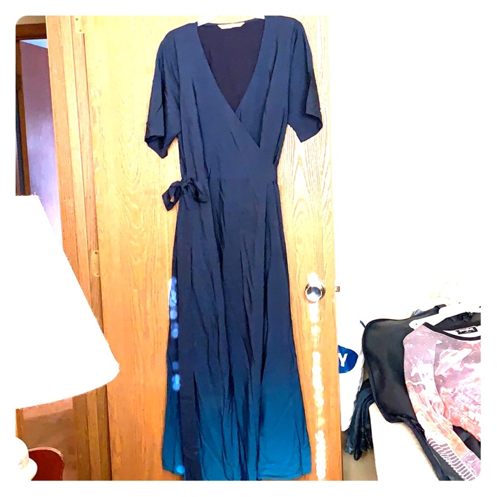Women’s ombré wrap floor maxi dress